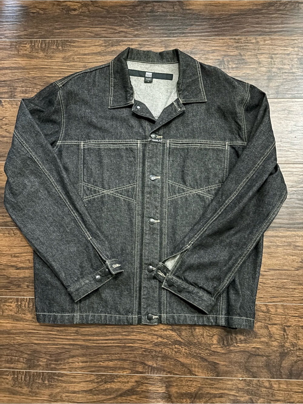 Marithe Francois Girbaud Black Denim Shirt Jacket